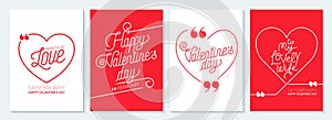 Feliz Día de San Valentín moderno un saludo tarjetas 