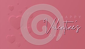 Happy Valentine\'s day wallpaper or banner with hearts