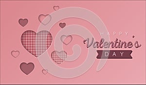 Happy Valentine\'s day wallpaper or banner with hearts