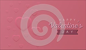 Happy Valentine\'s day wallpaper or banner with hearts