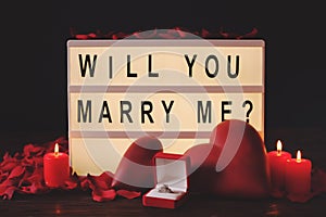 Happy Valentine`s day / will you marry me concept. Wording, lettering, calligraphy, font