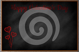 Happy Valentine`s Day written on a chalkboard