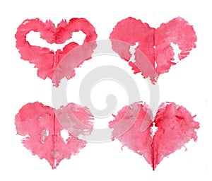 Happy Valentine`s postcard Rorschach test style. Detailed