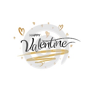 Happy valentines calligraphy with art brush style