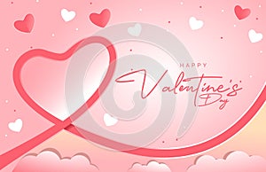 Happy Valentines day background feminine style vector