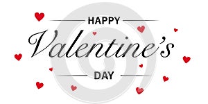 Happy valentines day. Baner hand drawn text lettering for Valentines day. love icon . vector illustration