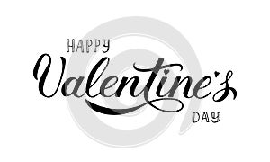 Happy Valentines Day calligraphy lettering isolated on white. Hand drawn celebration poster. Easy to edit vector template