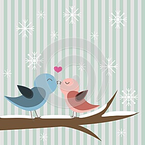Happy Valentines' day card with bird
