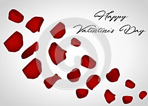 Happy Valentines Day card with petals