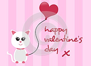 Happy Valentines Day Cat Greeting