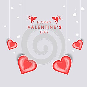 Happy Valentines Day celebration greeting card.