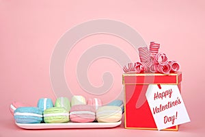 Happy Valentines Day celebration with Macaron cookies