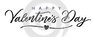 Happy Valentines Day elegant ÃÂalligraphy banner black photo