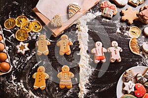 Happy valentines day festive decorated cookies