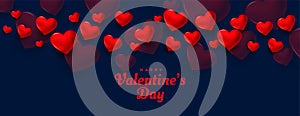 happy valentines day florating hearts banner design