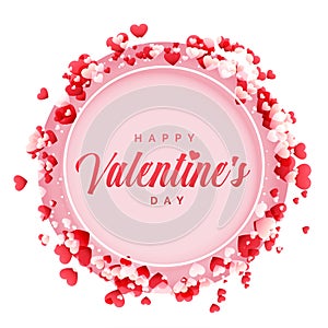 Happy valentines day frame with hearts background