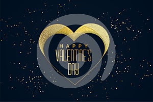 Happy valentines day golden hearts background