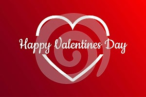 Happy Valentines Day greeting card with red gradient background. Template for background, banner, card, poster with text