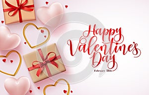 Happy valentines day greeting card vector background.