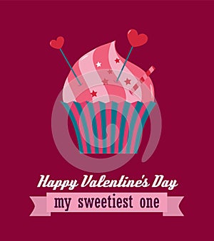 Happy Valentines day greeting card vector illustration