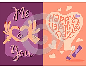 Happy valentines day greeting cards vector illustration love romance abstract decorative banner.