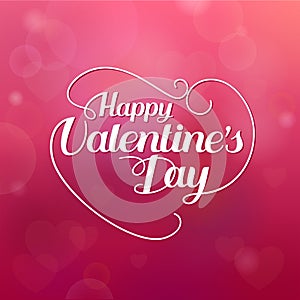Happy Valentines Day hand drawing vector lettering design and paper heart