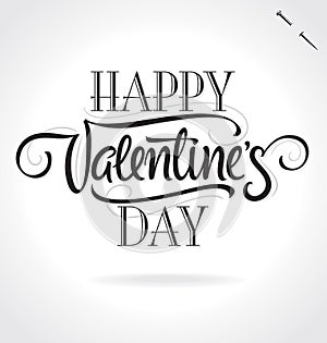 Happy Valentines Day hand lettering (vector)