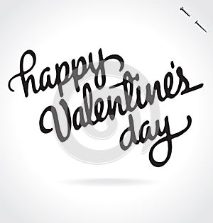 Happy Valentines Day hand lettering (vector)