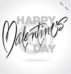 Happy Valentines Day hand lettering (vector)