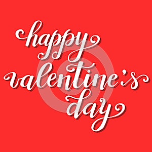 Happy Valentines day, hand written lettering, vector illustration