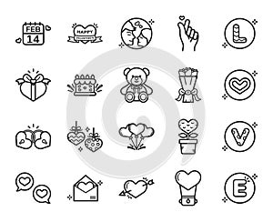 Happy Valentines Day icon set,Vector and Illustration