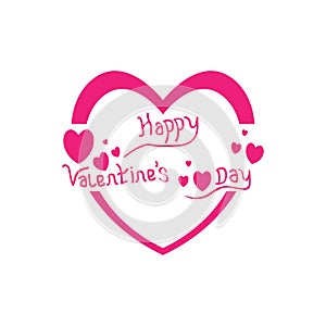 Happy valentines day logo vector template