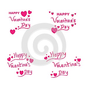 Happy valentines day logo vector template