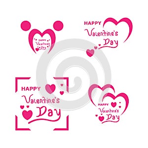 Happy valentines day logo vector template