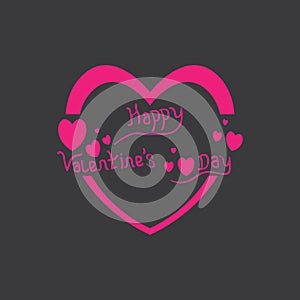 Happy valentines day logo vector template