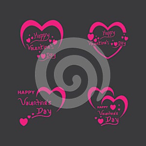 Happy valentines day logo vector template