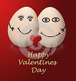 A happy valentines day my egg love red heart