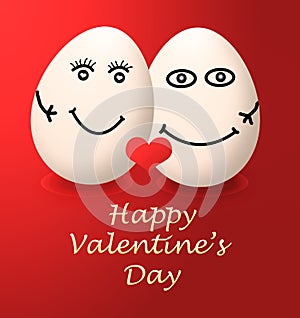 A happy valentines day my egg love red heart