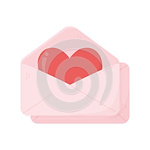 Happy valentines day open envelope heart love messsage