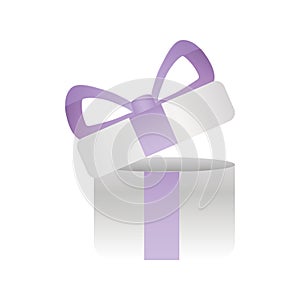 Happy valentines day open white gift box surprise