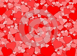 Happy valentines day red heart shape abstract background