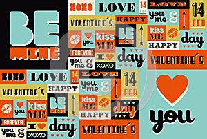 Happy Valentines Day retro vintage pattern