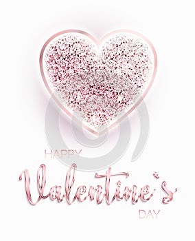 Happy valentines day. Romantic design card.