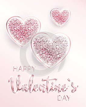 Happy valentines day. Romantic design card.