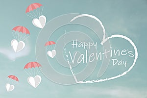 Happy valentines day with sky background