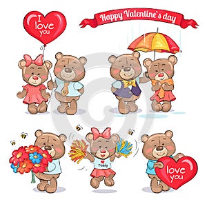 Happy Valentines Day Teddy Bears Couples in Love