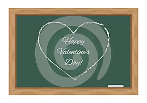 Happy valentines day text on chalkboard