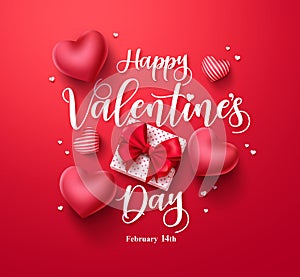 Happy valentines day vector banner greeting card with valentine elements