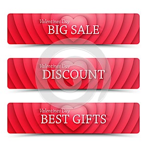 Happy Valentines Day vector web banners