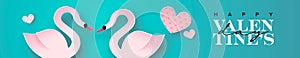 Happy Valentines Day web banner illustration